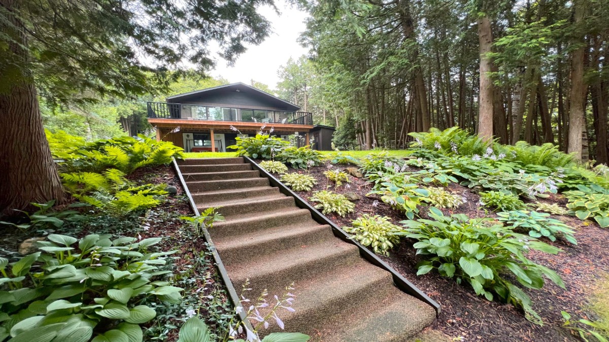 Front - Stairs to upper yard - Lakeside